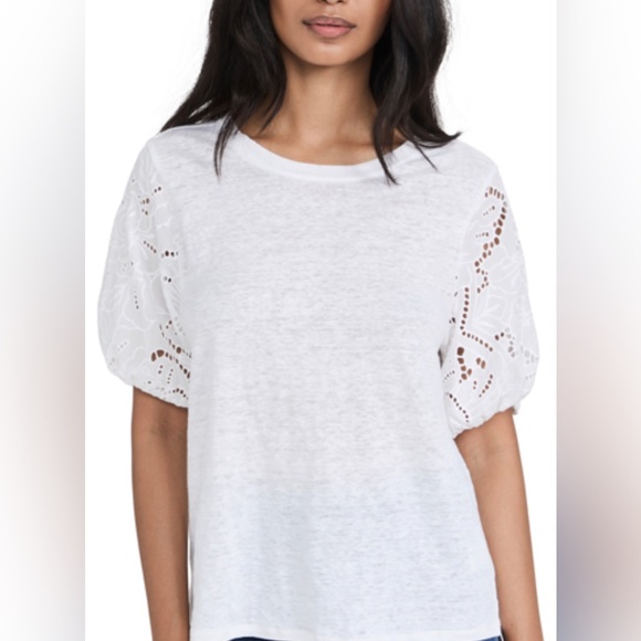 Paige eyelet puff sleeve top - Picture 3 of 6